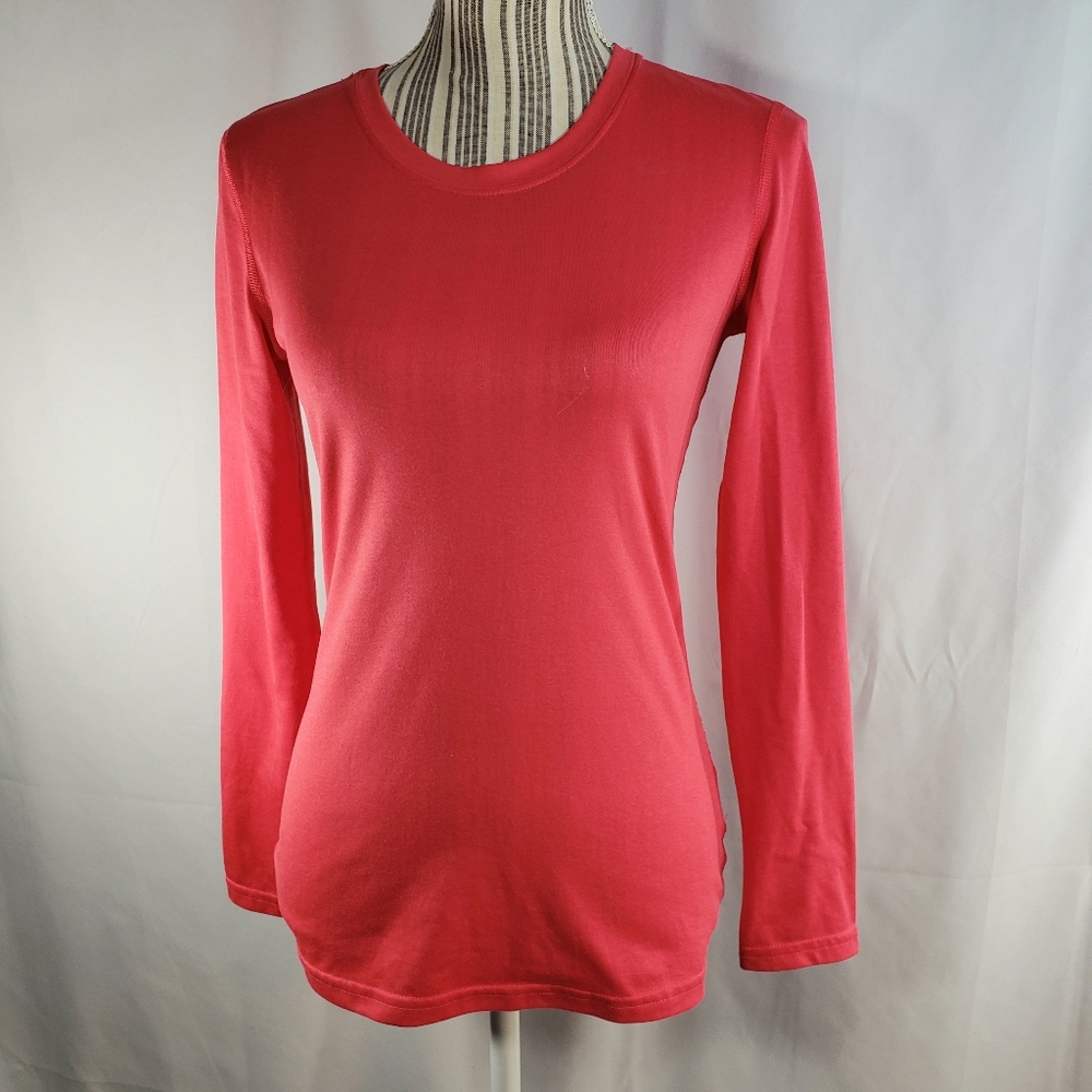 Nike Dri-Fit Red-Orange Long Sleeve Athletic Top Size XSmall